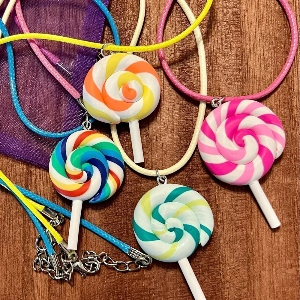 Set of 4 Lollipop Necklaces Brand New!